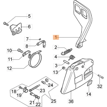 Motorová pila Oleo-Mac Páka brzdy Oleo-Mac 947, 952, GS520 originál 50070095AR