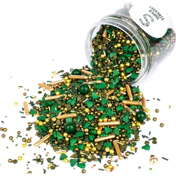 Jedlá dekorace na dort Cukrové zdobení 90g vánoční strom zelené - Super Streusel