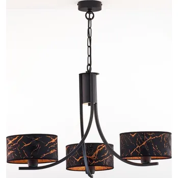 Jupiter 2106- Lustr na řetězu ARTHUR 3xE27/15W/230V černá/oranžová/dekor mramoru