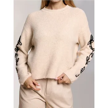 Dámské oblečení Sinsay - Žebrovaný pletený svetr - béžová - 429FJ-08M - 429FJ-08M-M