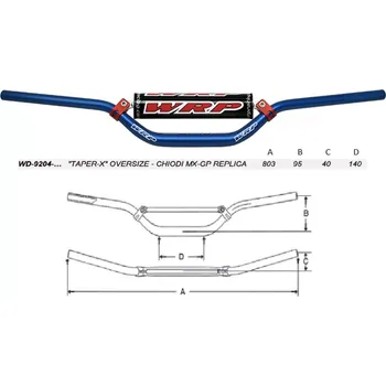 Řídítka WRP ŘIDÍTKA TAPER-X 28.6mm MX-GP CHIODI 06 REPLICA modrá
