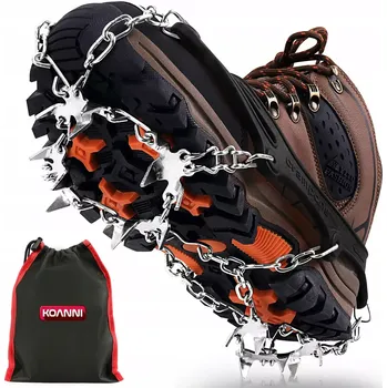 Mačky Turistické mačky, řetězy a protiskluzové hroty, univerzální R. 36-40 (Pružné gumové kryty zavazadel s protiskluzovými hroty. Každá podložka obsahuje 19 zubů z tvrzené oceli a ocelový řetěz, který zajišťuje velmi dobrou přilnavost k zemi. Rukojeti jsou leh