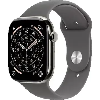 Chytré hodinky Apple Watch Series 11 GPS+Cellular 42mm Titanové tělo - Skálově šedý sportovní řemínek M/L (MF8N4MP/A)