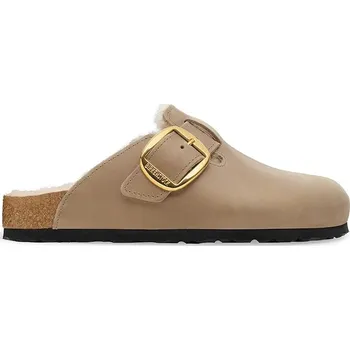 Dámská obuv Semišové papuče Birkenstock Boston Big Buckle Shearling 1030444 béžová 80X, EUR 36