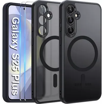 Pouzdro na mobilní telefon Samsung Galaxy S25+, kryt pouzdro obal silikonový MAGSAFE CASE průhledný (PRŮHLEDNÉ SILIKONOVÉ POUZDRO KOMPATIBILNÍ S INDUKČNÍM NABÍJEČEM. Hybridní spojení silikonu a průhledného akrylu zajišťuje vynikající ochranu. Tvrdé zadní kryty chrání telefon a sili