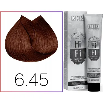 Barva na vlasy BES Hi-Fi Color krém na vlasy 6.45 Měděno Mahagonová Tmavá Blond
