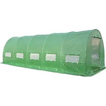 Fóliovník Focus Garden Zahradní foliovník﻿ 4x6x2m - 24m2 zelený DVOJITÉ DVEŘE