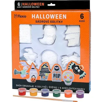 Figurka FLEXIO Sádrové figurky k omalování, 6 ks, Halloween