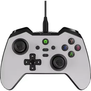 Herní ovladač Drátový gamepad Genesis MANGAN 300, pro PC/Switch/Mobil, bílý