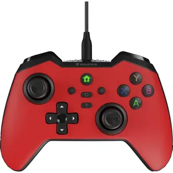 Herní ovladač Drátový gamepad Genesis MANGAN 300, pro PC/Switch/Mobil, červený