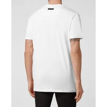 Pánské tričko PHILIPP PLEIN T-Shirt 22939 Bílá Regular Fit 4XL