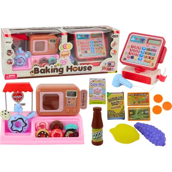 Hra na obchod Mamido Hrací set cukrárna s pokladnou a mikrovlnkou