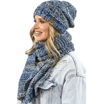 Čepice Alur sada čepice a šála Podzim Zima stylová Be3 Dámská sada Čepice s fleecem + šála univerzální velikost vícebarevná