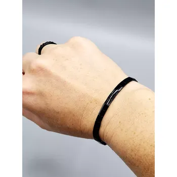 Náramek Miyuki Tila náramek - odstín černá lesklá 16 - 19 cm 16 cm