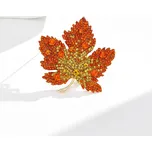 Éternelle Luxusní brož v podobě listu osázena zirkony B7232-X2662-2-200 Oranžová