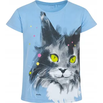 Dívčí oblečení Dívčí tričko Dívčí Bavlna tričko modré 128 s Endo Cat