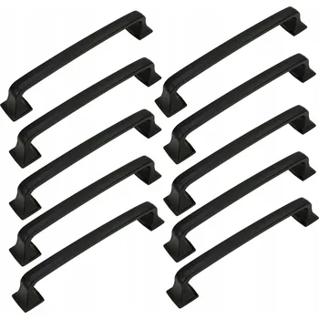 Nábytkové kování 10 x Černá kovová Nábytková úchytka 128 mm, úchytka pro kuchyňský nábytek