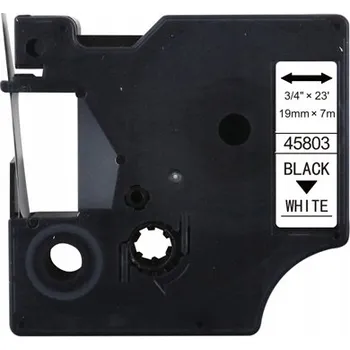Pásek do tiskárny Páska do DYMO D1 45803 19mm x 7m S0720830 bílá páska černý tisk