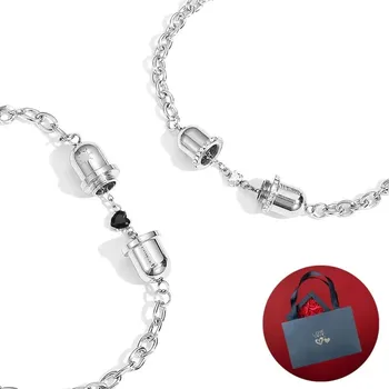 Náramek JAY Dárkové balení Párový set náramků Spřízněná duše (soulmate) JAY-9047-LPH38-ZS21008 Stříbrná