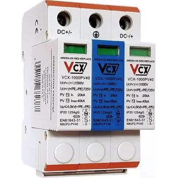 Přepěťová ochrana Přepěťová ochrana VCX 1000PV40 DC třída T2 (C) 3P 1000V GDT s plynovým jiskřištěm