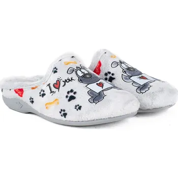 Dámské pantofle Sanital Flex Dámské šedé domácí papuče s pejskem Z30406X Velikost: 39