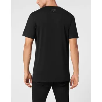 Pánské tričko PHILIPP PLEIN T-Shirt 9557 Černá Regular Fit 4XL