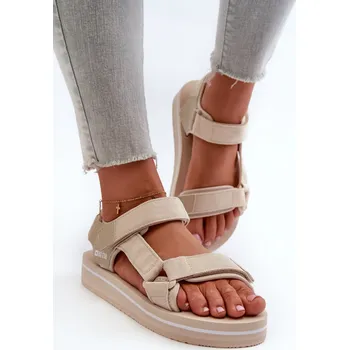 Dámské sandále Dámské sandály na platformě Big Star NN274A533 Barva: Béžová, Velikost: 39