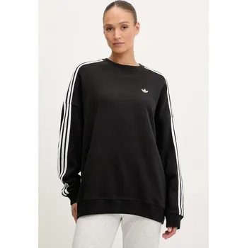 Dámská mikina Bavlněná mikina adidas Originals 3-Stripes JX5285 černá 99X, vel. M