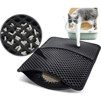 Úložný box Hygienická podložka, rohožka pro kočky, PĚNA 60x45cm (Účinně zastavuje odpadky a drobky písku z odpadkového koše. Těsné dno zabraňuje pronikání nečistot na podlahu. Stačí ji umístit vedle steliva tak, aby kočka, která jí prochází, zanechávala částečky ste