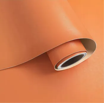 Úložný box Samolepící vinylová tapeta pomerančová matná na stěnu a nábytek 60 cm x 10 m (6m²) (Tapeta je samolepící, takže není potřeba používat lepidlo, což znamená rychlou, čistou a příjemnou práci, kterou zvládnete sami bez nutnosti najímat montážní tým. Stačí od