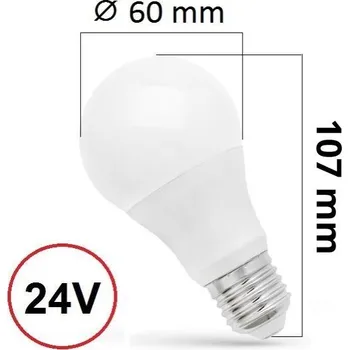 Žárovka Žárovka LED E27 8,5W 1030Lm koule AC/DC 24V/8,5W, DENNÍ, EKVIVALENT 73W