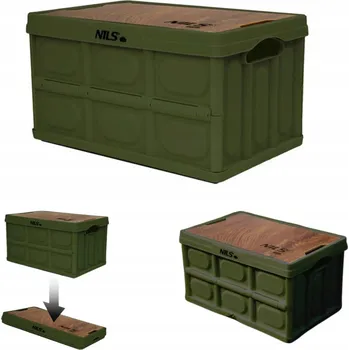 Úložný box Skládací Zelený Box s Desk Camping Organizer NILS CAMP