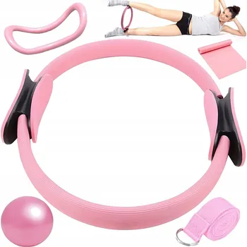 podložka na cvičení SADA: KRUH NA PILATES A JÓGU, POPRUH NA JÓGU, MÍČ NA JÓGU, RŮŽOVÁ