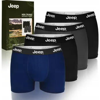 Boxerky JEEP Sada Klasické Pánské Boxerky Tmavé Bavlna 4 kusy VEL. L