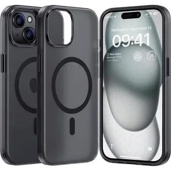 Pouzdro na mobilní telefon iPhone 15, kryt pouzdro obal silikonový MAGSAFE CASE průhledný (PRŮHLEDNÉ SILIKONOVÉ POUZDRO KOMPATIBILNÍ S INDUKČNÍM NABÍJEČEM. Hybridní spojení silikonu a průhledného akrylu zajišťuje vynikající ochranu. Tvrdé zadní kryty chrání telefon a silikonové boč