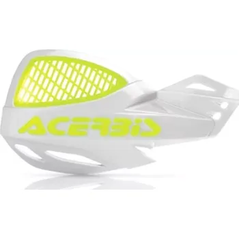 Chránič ruky pro motocykl Acerbis chrániče páček Uniko Vented bílá/fluo žlutá