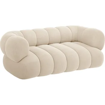 Pohovka Cosmopolitan Design Světle béžová sametová dvoumístná pohovka Koge 180 cm