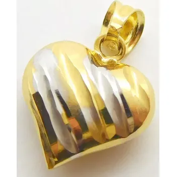 Přívěsek Klenoty Budín Dámský zlatý přívěsek srdíčko z bílého a žlutého zlata 585/0,69gr HK3248 (Klenoty Budín Dámský zlatý přívěsek srdíčko z bílého a žlutého zlata 585/0,69gr HK3248)