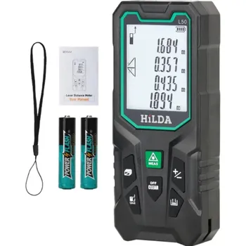 Měřící laser Digitální laserový dálkoměr HILDA 50 m s měřením plochy objemu a Pythagorovou funkcí