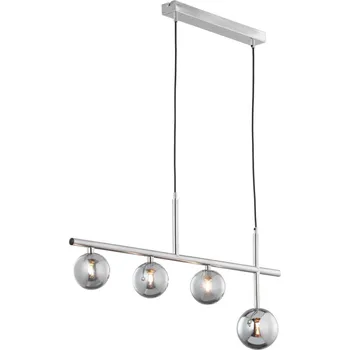 Jupiter 1902 - Lustr na lanku NEPTUN 4xG9/14W/230V matný chrom/kouřová šedá