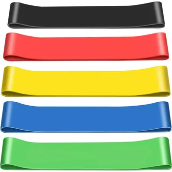 Sada 5 gumových pásků mini BAND Fitness (Sada se skládá z pěti odporových popruhů různé tloušťky a odporu, které jsou skvělým doplňkem pro cvičení nebo rehabilitaci. Sada je vyrobena z vysoce kvalitního 100% latexu, který se vyznačuje vysokou odolností a 