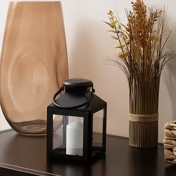 Lucerna Černá dekorační lucerna Winy