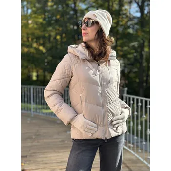 Dámský kabát Bunda Green Goose 733913 béžová bunda krátká Velikost: 36