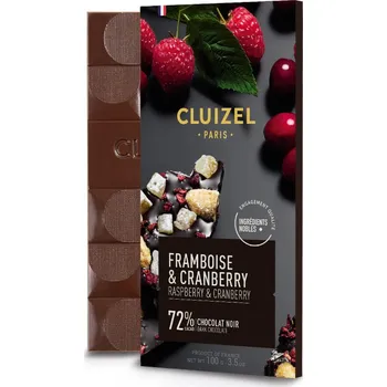 Čokoláda Michel Cluizel Čokoláda Noir 72% Framboise & Cranberry 100 g