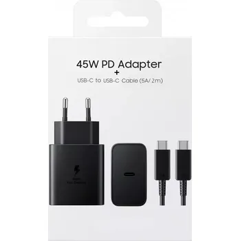SADA NABÍJEČKA 45W + KABEL USB-C vip (Síťová nabíječka s výkonem 45W umožňuje super rychlé nabíjení! Kompatibilita je široká – podporuje všechna zařízení, jak ta s podporou standardu Quick Charge, tak i bez něj! Nabíječka má modul Smart Charge, který auto