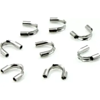 Materiál na výrobu šperku Koncovka lanka nerezová podkůvka – 2 ks