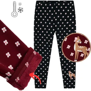 Dívčí zateplené legíny Wolf & Wolfie T2528 vel. 116-146 černé vzor