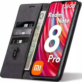 Pouzdro na mobilní telefon Xiaomi Redmi Note 8 Pro, magnetické kožené pouzdro s klopkou sheep skin flipové z eko kůže (LEATHER / Z MĚKKÉ OVČÍ KŮŽE - Stylové flipové pouzdro z eko kůže pro Xiaomi Redmi Note 8 Pro s magnetickým zavíráním, kapsami a funkcí stojánku. Elegantní ochrana
