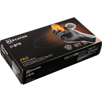 Rukavice na úklid Nitrilové rukavice Mercator GoGrip černé 50 ks M