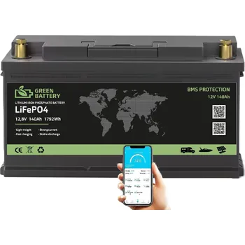 Trakční baterie Baterie LiFePO4 12,8V 140Ah, 1792Wh, Lithium-železo-fosfátová baterie, smart Bluetooth BMS (Náhrada za trakční baterie, lithiová baterie, BMS, LiFePO4 baterie, solární baterie)